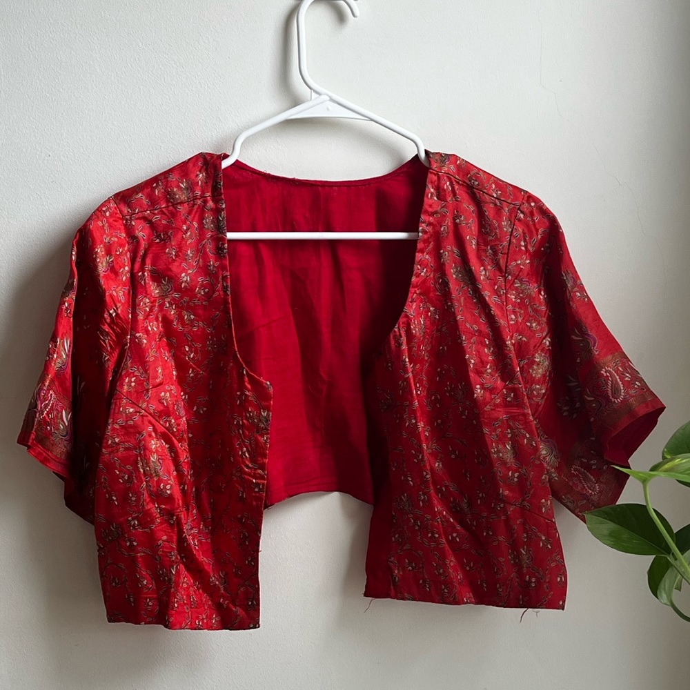 Cropped silky handmade blouse
